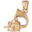 14k Yellow Gold 3-D Record Player Charm