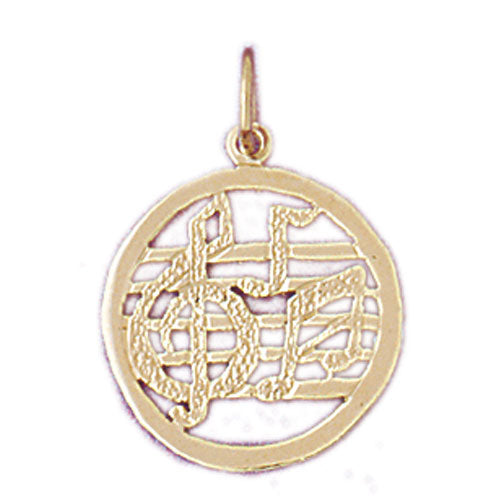 14k Yellow Gold Musical Notes Charm