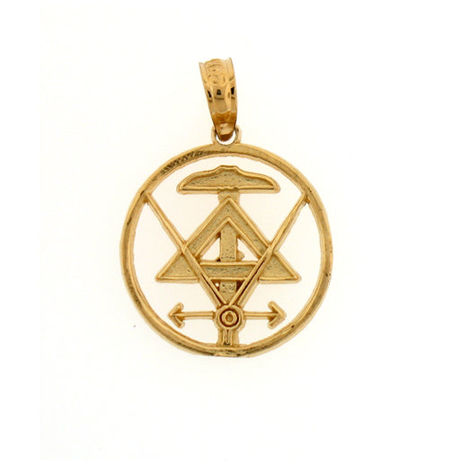 14k Yellow Gold Architecture Tools Charm