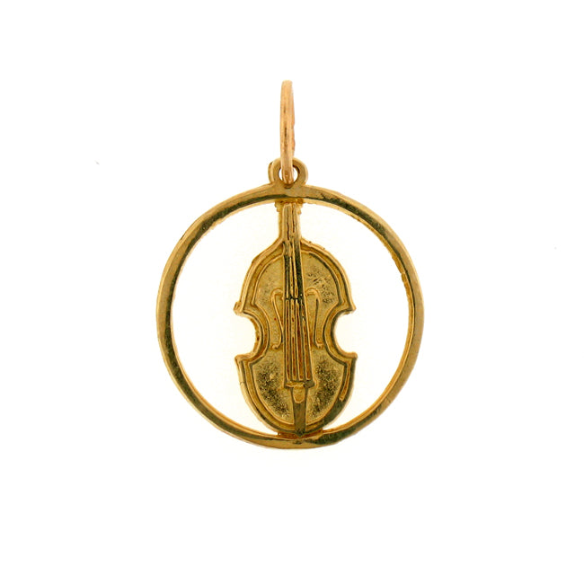 14k Yellow Gold Viola, Violin Charm