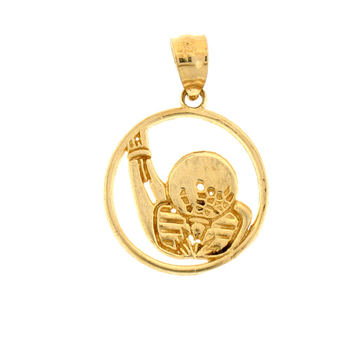 14k Yellow Gold Bowling Ball and Pins Charm