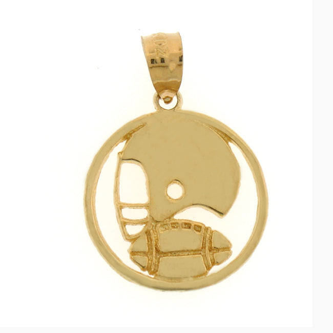 14k Yellow Gold Football Helmet and Ball Charm