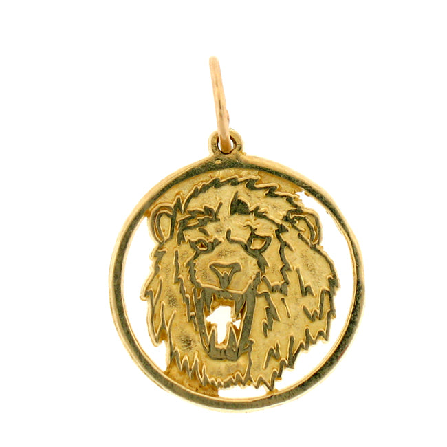 14k Yellow Gold Lion Charm