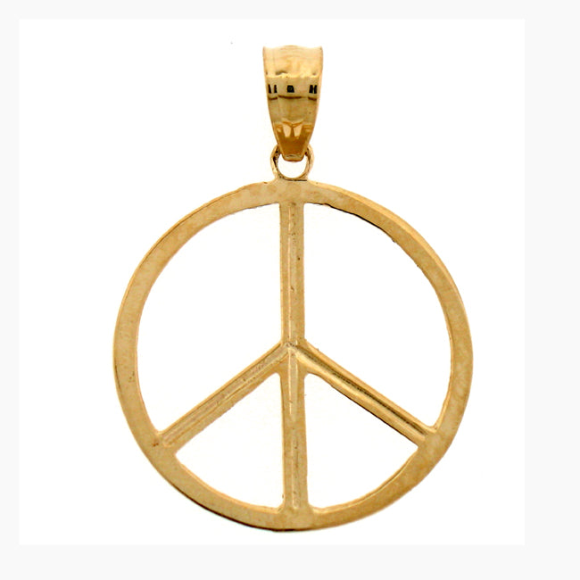 14k Yellow Gold Peace Sign Charm