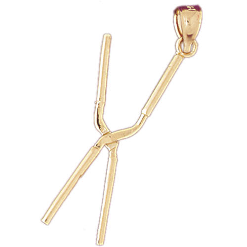 14k Yellow Gold 3-D, Moveable, Hair Striaghtener Charm