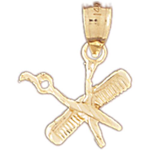 14k Yellow Gold Scissors and Comb Charm