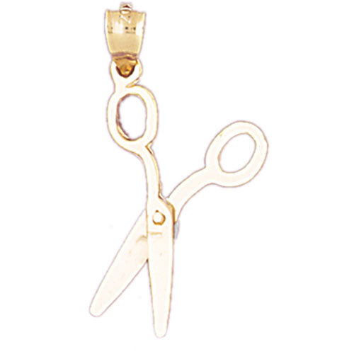 14k Yellow Gold 3-D, Moveable Scissors Charm
