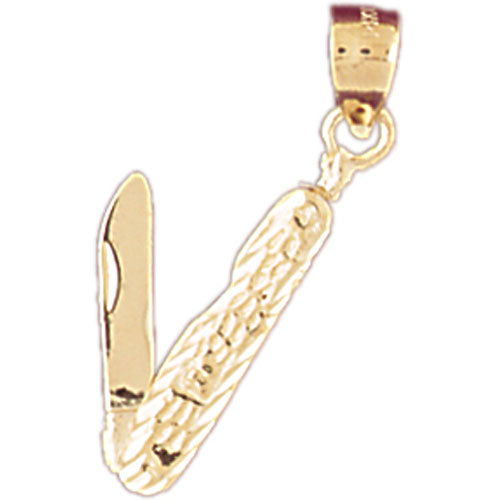 14k Yellow Gold 3-D, Moveable Pocket Knife Charm