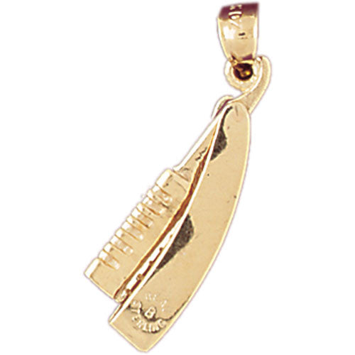 14k Yellow Gold 3-D, Moveable Knife Charm