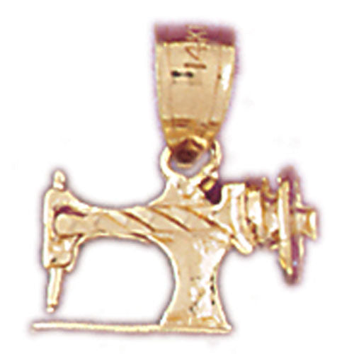 14k Yellow Gold 3-D Sewing Machine Charm