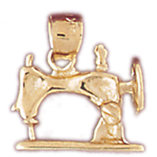 14k Yellow Gold 3-D Sewing Machine Charm