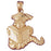 14k Yellow Gold Book Worm Charm