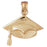 14k Yellow Gold Granduation Cap, Hat Charm