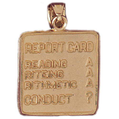 14k Yellow Gold Report Card Charm