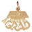 14k Yellow Gold "Grad" with Gruduation Cap, Hat Charm