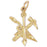 14k Yellow Gold Saw and Hammer Charm