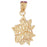 14k Yellow Gold Flower Charm