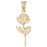 14k Yellow Gold Rose Charm