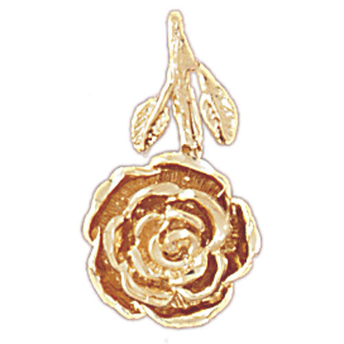 14k Yellow Gold Rose Charm
