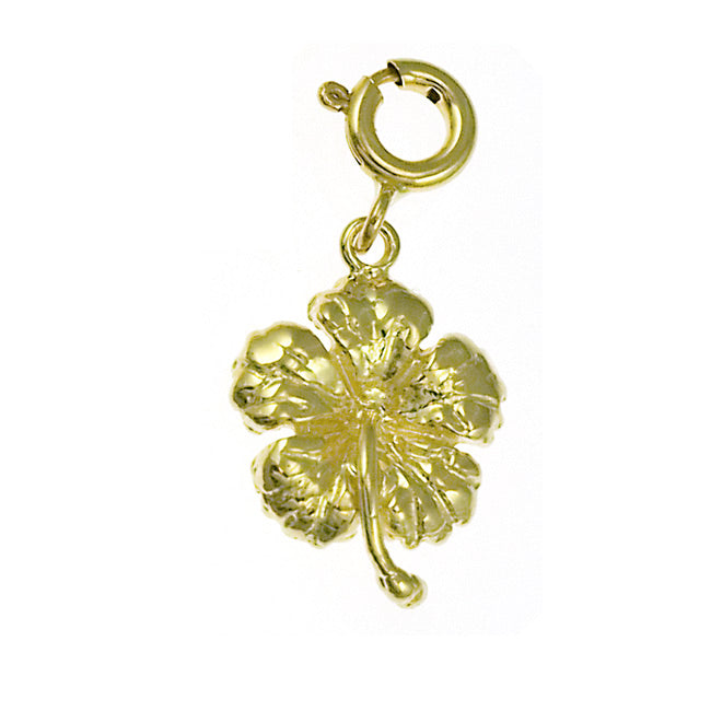 14k Yellow Gold Plumeria Flower Charm