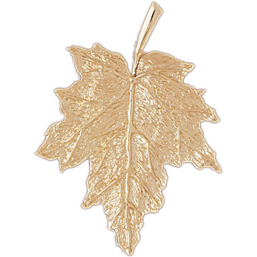14k Yellow Gold Maple Leaf Charm