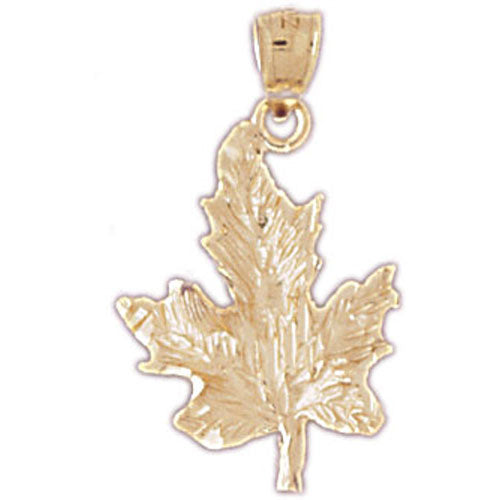 14k Yellow Gold Maple Leaf Charm