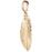 14k Yellow Gold Leaf Charm