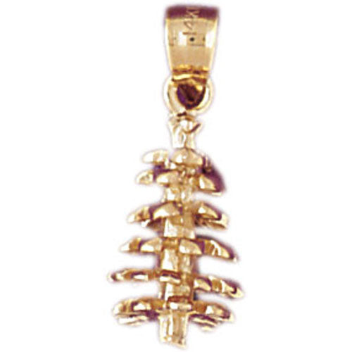 14k Yellow Gold 3-D Pine Cone Charm