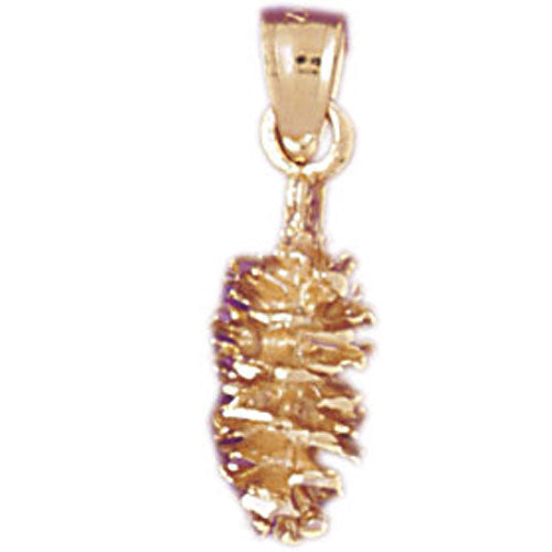 14k Yellow Gold 3-D Pine Cone Charm