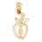 14k Yellow Gold Apple Charm