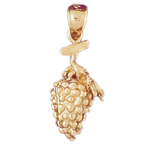 14k Yellow Gold 3-D Grapes Charm