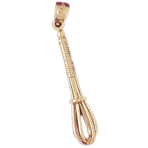 14k Yellow Gold 3-D Whisk Charm