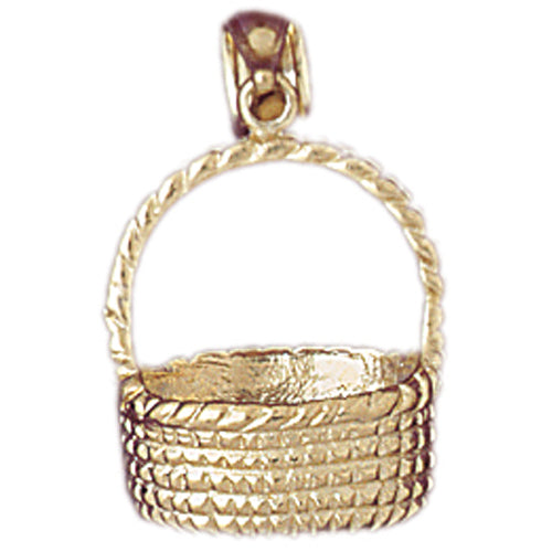 14k Yellow Gold 3-D Basket Charm