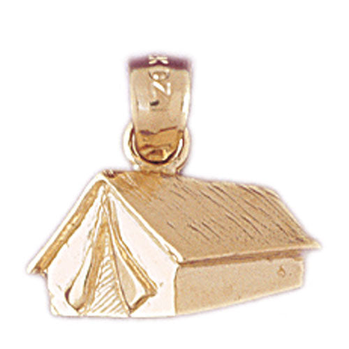 14k Yellow Gold Tent/Cabin Charm