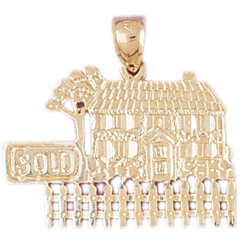 14k Yellow Gold Sold House Charm