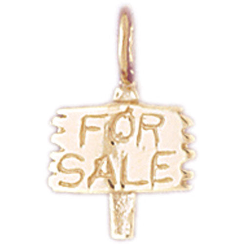 14k Yellow Gold For Sale Sign Charm