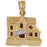 14k Yellow Gold 3-D Cottage House Charm