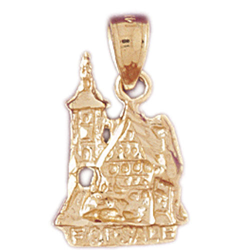 14k Gold Two tone Sold House Charm