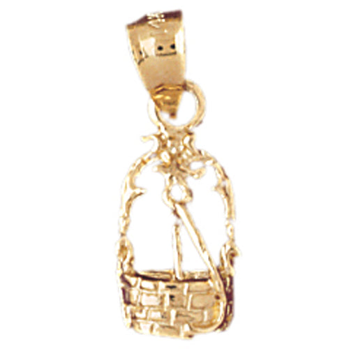 14k Yellow Gold Water Well Charm