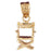 14k Yellow Gold Directors Chair Charm