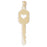 14k Yellow Gold Heart Key Charm