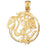 14k Yellow Gold Tropical Fish and Coral Charm