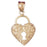 14k Yellow Gold Heart Padlock, Lock Charm