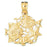 14k Yellow Gold Tropical Fish, Coral,and Starfish Charm