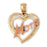 14k Gold Tri Color Heart with Mom Charm