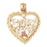 14k Gold Tri Color Heart with Sweet 16 Charm