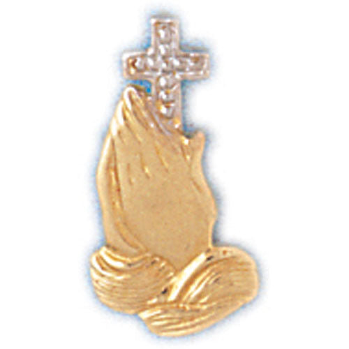 14k Gold Two Tone Praying Hands Charm