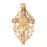 14k Gold Two Tone Cross with Jesus Charm