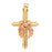 14k Gold Two Tone Cross with Shroud Charm