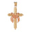 14k Gold Two Tone Cross with Shroud Charm